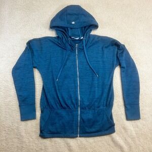 Athleta Teal Heathered Full Zip Hoodie‎ Jacket Women's Size S Polyester Spandex